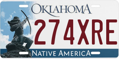 OK license plate 274XRE