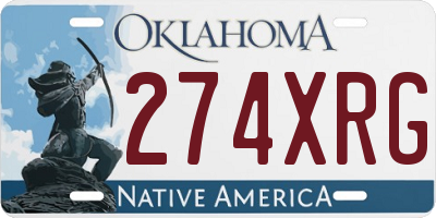 OK license plate 274XRG