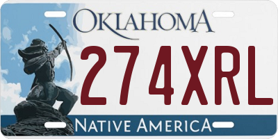 OK license plate 274XRL