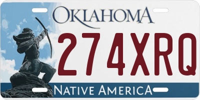OK license plate 274XRQ
