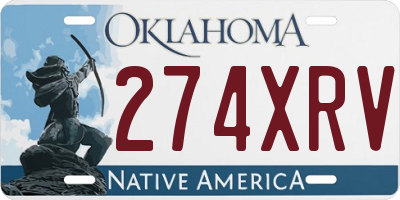 OK license plate 274XRV
