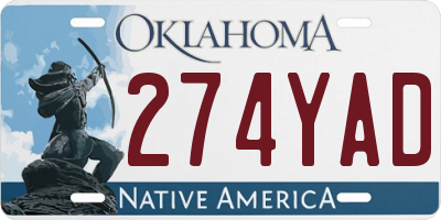 OK license plate 274YAD