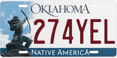 OK license plate 274YEL