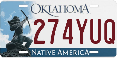 OK license plate 274YUQ