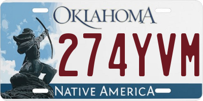 OK license plate 274YVM