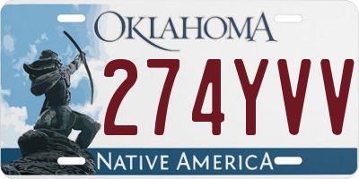 OK license plate 274YVV