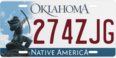 OK license plate 274ZJG