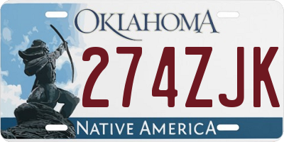 OK license plate 274ZJK
