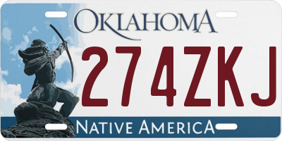 OK license plate 274ZKJ