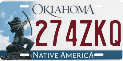 OK license plate 274ZKQ