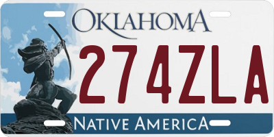 OK license plate 274ZLA