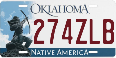OK license plate 274ZLB