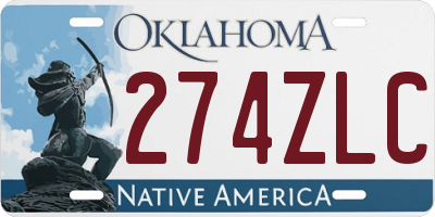 OK license plate 274ZLC