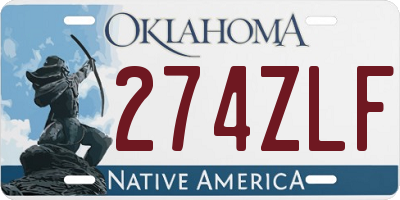 OK license plate 274ZLF