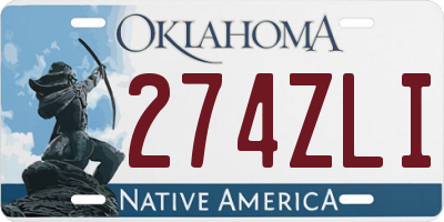 OK license plate 274ZLI