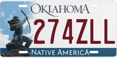 OK license plate 274ZLL