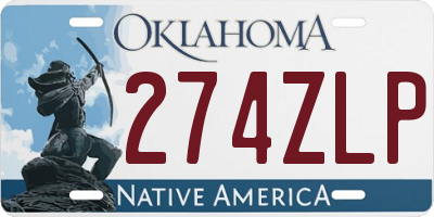 OK license plate 274ZLP