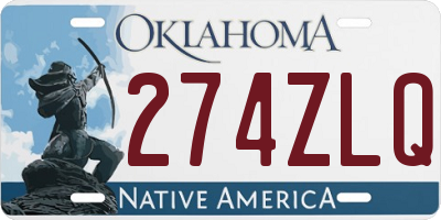 OK license plate 274ZLQ