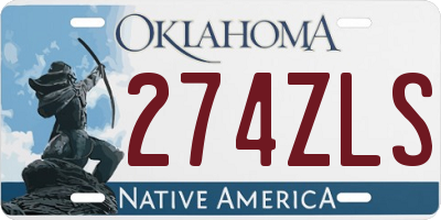 OK license plate 274ZLS