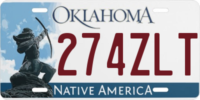 OK license plate 274ZLT