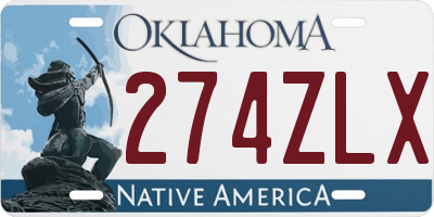 OK license plate 274ZLX