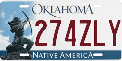OK license plate 274ZLY