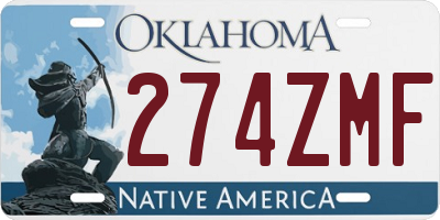 OK license plate 274ZMF