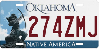 OK license plate 274ZMJ
