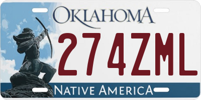 OK license plate 274ZML