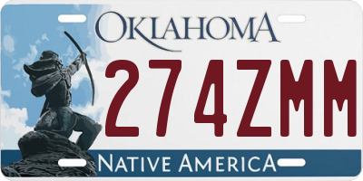 OK license plate 274ZMM