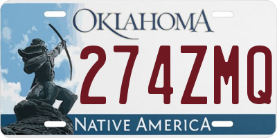 OK license plate 274ZMQ