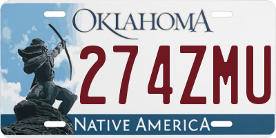 OK license plate 274ZMU