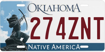 OK license plate 274ZNT