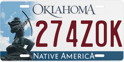 OK license plate 274ZOK