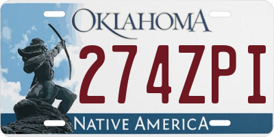 OK license plate 274ZPI