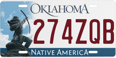 OK license plate 274ZQB