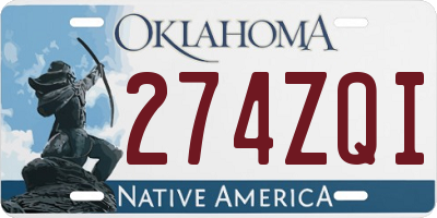 OK license plate 274ZQI