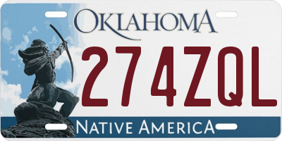 OK license plate 274ZQL