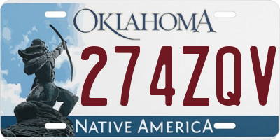 OK license plate 274ZQV