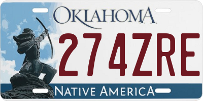 OK license plate 274ZRE