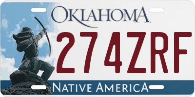 OK license plate 274ZRF