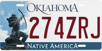 OK license plate 274ZRJ