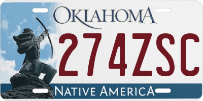 OK license plate 274ZSC