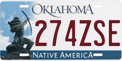 OK license plate 274ZSE