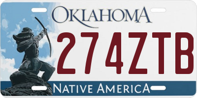 OK license plate 274ZTB