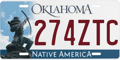OK license plate 274ZTC