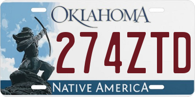 OK license plate 274ZTD