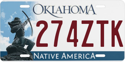 OK license plate 274ZTK