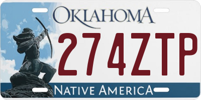 OK license plate 274ZTP