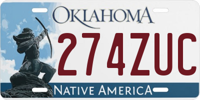 OK license plate 274ZUC